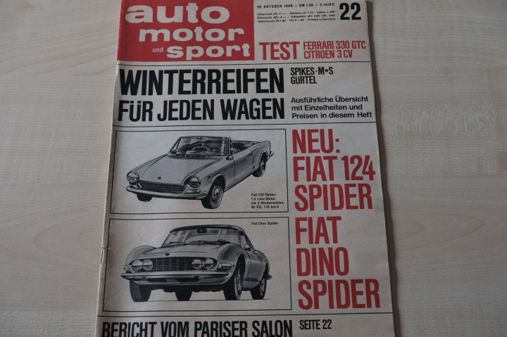 Deckblatt Auto Motor und Sport (22/1966)